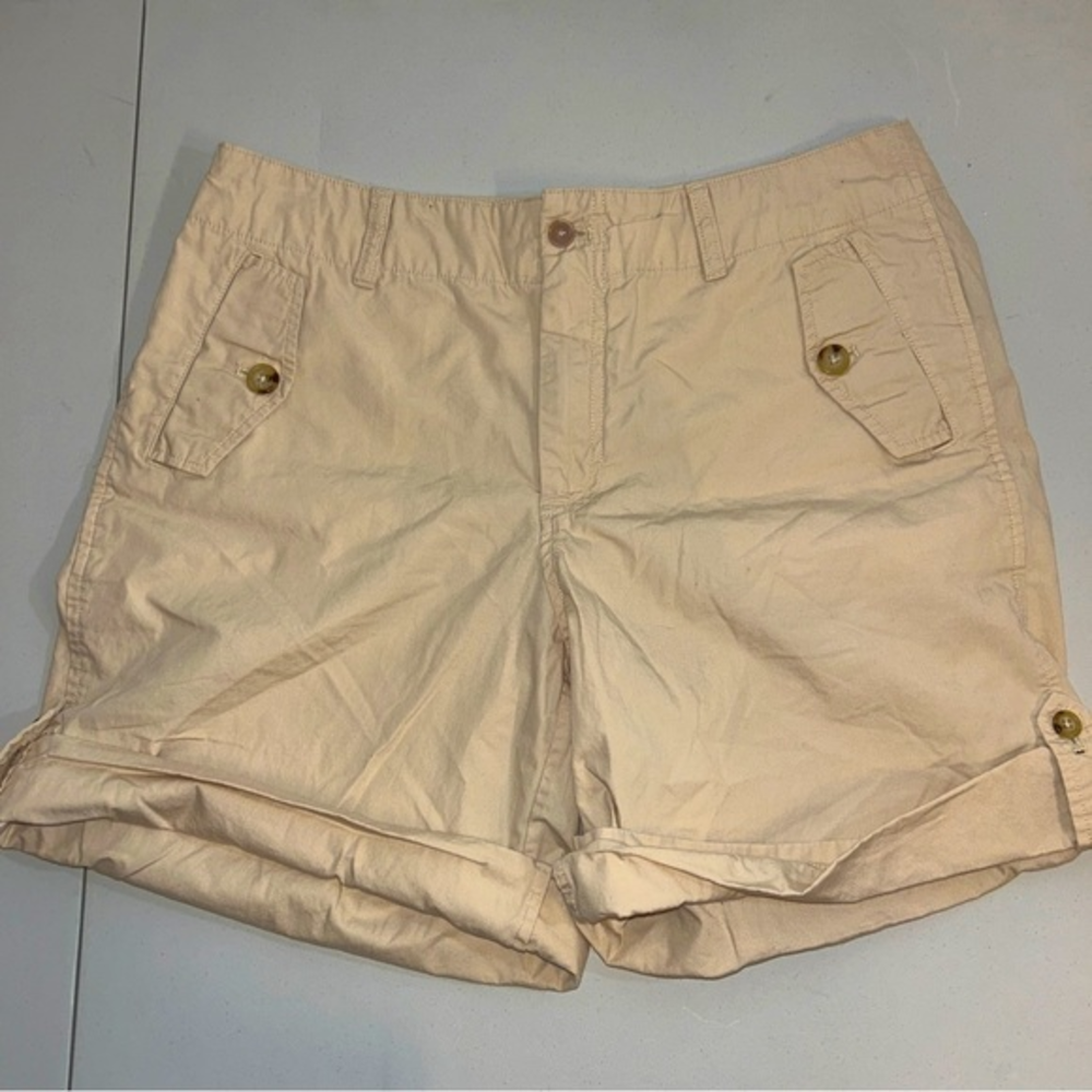Lauren Ralph Lauren Shorts size‎ 10 Beige Cotton Roll Up Wide Leg gorpcore cargo